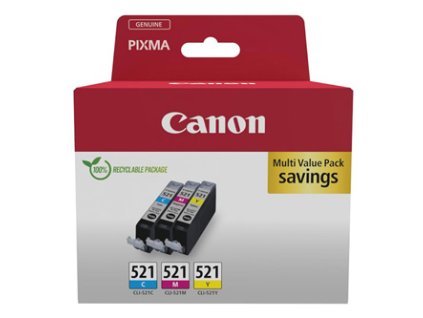 Canon originální ink CLI-521 CMY, 2934B015, CMY, multipack