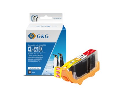 G&G kompatibilní ink s CLI521BK, NP-C-0521BK, 2933B001, black, 8.4ml