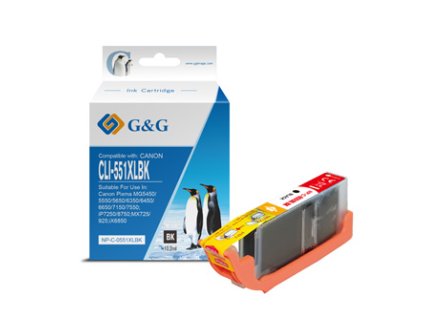 G&G kompatibilní ink s CLI551BK XL, NP-C-0551XLBK, black, 10,2ml, ml high capacity