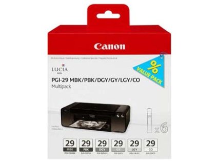 Canon originální ink PGI-29 MBK/PBK/DGY/GY/LGY/CO, 4868B018, black/grey