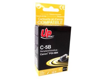 UPrint kompatibilní ink s PGI5BK, C-5B, black, 380str., 26ml, s čipem