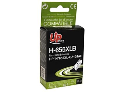 UPrint kompatibilní ink s CZ109AE, HP 655, H-655XLB, black, 550str., 20ml