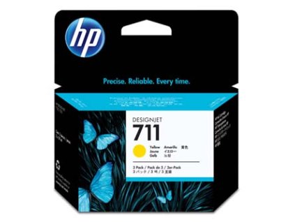 HP originální ink CZ136A, HP 711, yellow, 3x29ml, 3ks