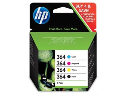 HP originální ink N9J73AE, HP 364 Combo pack, CMYK, 4-pack + paper