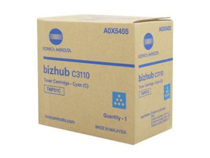 Konica Minolta originální toner A0X5455, TNP-51C, cyan, 5000str.