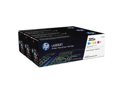 HP originální toner CF370AM, HP 305A, CMY, 7800 (3x2600)str., 3x900g, 3ks