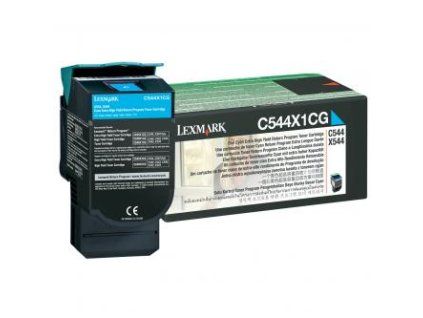 Lexmark originální toner C544X1CG, cyan, 4000str., extra high capacity, return
