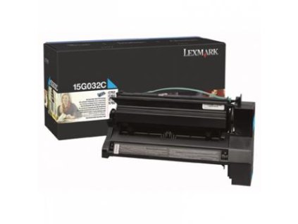 Lexmark originální toner 15G032C, cyan, 15000str., high capacity