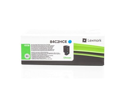 Lexmark originální toner 84C2HCE, cyan, 16000str., high capacity, return