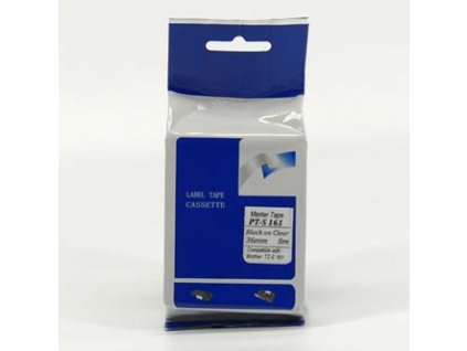 Master tape kompatibilní páska do tiskárny štítků, pro Brother, PT-S161, černý tisk/průsvitný podklad, nelaminovaná, 8m, 36mm