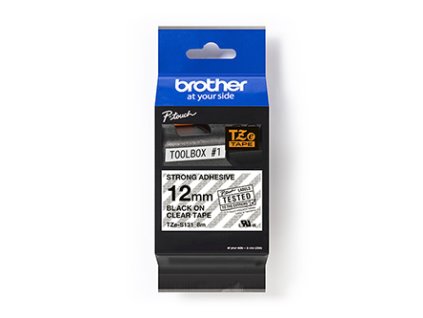 Brother originální páska do tiskárny štítků, Brother, TZE-S131, černý tisk/průsvitný podklad, laminovaná, 8m, 12mm, extrémně adhez