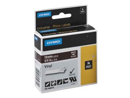 Dymo originální páska do tiskárny štítků, Dymo, 1805418, bílý tisk/hnědý podklad, 5.5m, 19mm, RHINO vinylová profi D1
