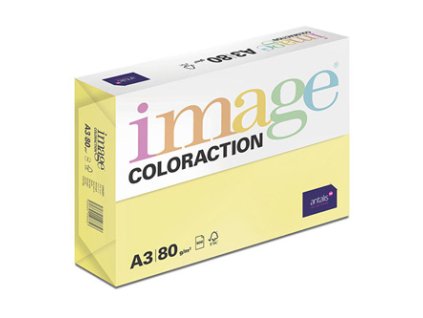 Xerografický papír Coloraction, Canary, A3, 80 g/m2, středně žlutý, 500 listů, vhodný pro inkoustový tisk