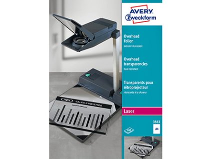Avery Zweckform, fólie, transparentní, A4, 100ks, pro zpětné projektory, 3563