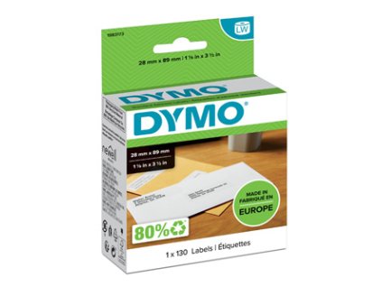 Dymo papírové štítky 89mm x 28mm, bílé, adresní, 130 ks, 1983173