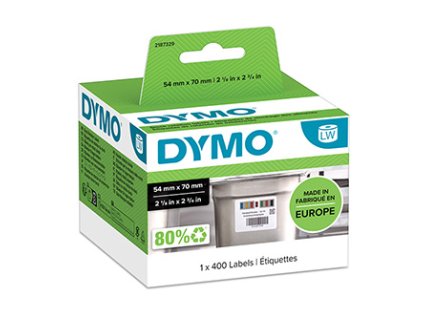 Dymo papírové štítky 70mm x 54mm, bílé, kontrolní potravinové, 1x400 ks, 2187329