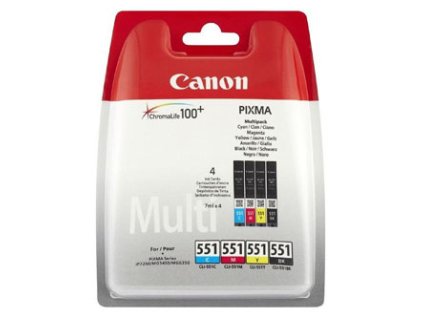 Canon CLI-551 multipack (CMYK) + PP-201 fotopapír 50x, CLI-551/PP-201, foto papír, výtěžnost 4x7ml typ lesklý, 6508B005, bílý, 10x