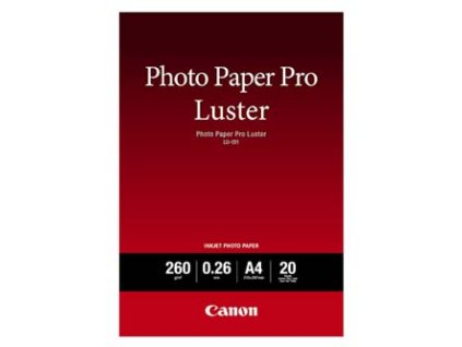 Canon Photo Paper Pro Luster, LU-101, foto papír, lesklý, 6211B006, bílý, A4, 260 g/m2, 20 ks, inkoustový