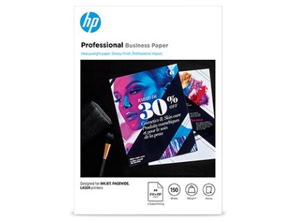 HP Professional Business paper, 3VK91A, oboustranný papír, lesklý, bílý, A4, 180 g/m2, 150 ks, ink, laser, pagewide