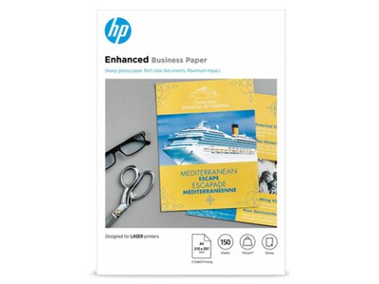 HP Enhanced Business Glossy Laser Photo Paper, CG965A, foto papír, lesklý, bílý, A4, 150 g/m2, 150 ks, laserový,oboustranný tisk