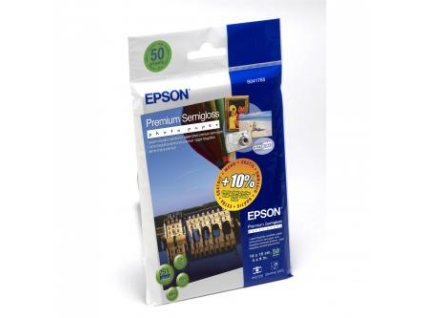 Epson Premium Semigloss Photo Paper, C13S041765, foto papír, lesklý, bílý, 10x15cm, 4x6", 251 g/m2, 50 ks, inkoustový