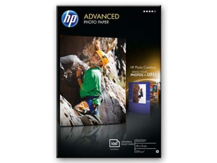 HP Advanced Glossy Photo Paper, Q8692A, foto papír, bez okrajů typ lesklý, zdokonalený typ bílý, 10x15cm, 4x6", 250 g/m2, 100 ks,
