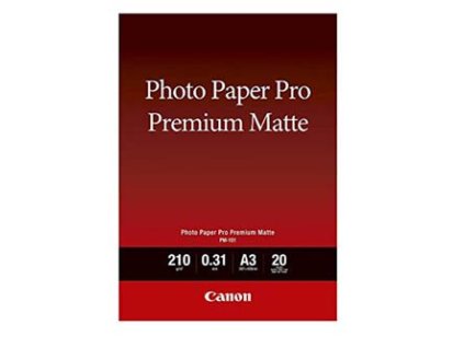 Canon Photo paper premium matte, PM-101, foto papír, matný, 8657B006, bílý, A3, 210 g/m2, 20 ks, inkoustový