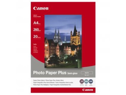 Canon Photo Paper Plus Semi-Glossy, SG-201 A4, foto papír, pololesklý, saténový typ 1686B021, bílý, A4, 260 g/m2, 20 ks, inkoustov