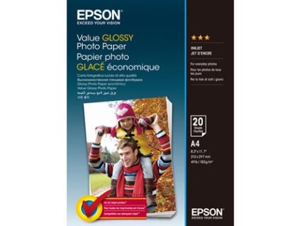 Epson Value Glossy Photo Paper, C13S400035, foto papír, lesklý, bílý, A4, 183 g/m2, 20 ks, inkoustový
