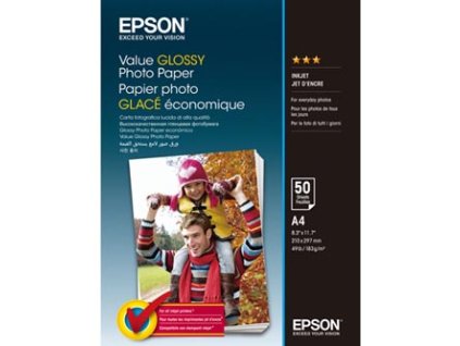 Epson Value Glossy Photo Paper, C13S400036, foto papír, lesklý, bílý, A4, 183 g/m2, 50 ks, inkoustový