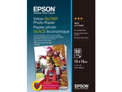 Epson Value Glossy Photo Paper, C13S400038, foto papír, lesklý, bílý, 10x15cm, 183 g/m2, 50 ks, inkoustový