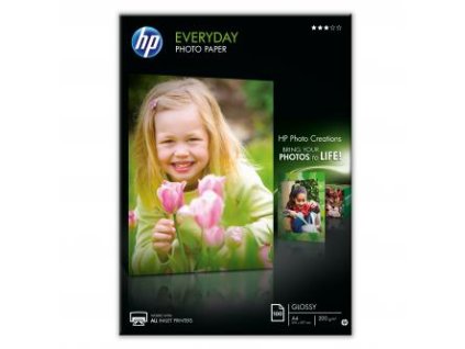HP Everyday Glossy Photo Paper, Q2510A, foto papír, ke každodennímu použití typ lesklý, bílý, A4, 200 g/m2, 100 ks, inkoustový