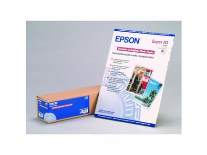 Epson Premium Semigloss Photo Paper, C13S041328, foto papír, pololesklý, bílý, Stylus Photo 1270, 2000P, A3+, 251 g/m2, 20 ks, ink
