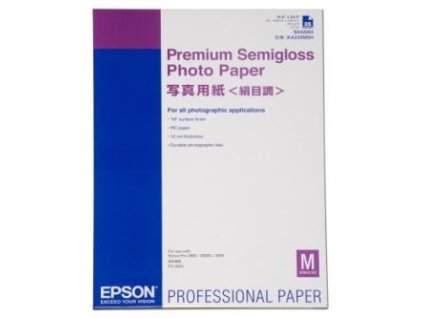 Epson Premium Semigloss Photo Paper, C13S042093, foto papír, pololesklý, bílý, Stylus Photo 1270, 2000P, A2, 251 g/m2, 25 ks, inko