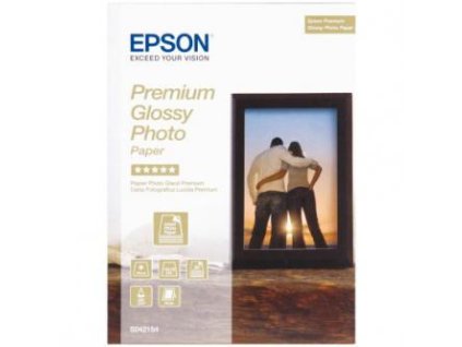 Epson Premium Glossy Photo Paper, C13S042154, foto papír, lesklý, bílý, Stylus Color, Photo, Pro, 13x18cm, 5x7", 255 g/m2, 30 ks,