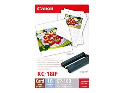 Etikety Canon Selphy CP XXX, bílá, 18, ks KC18IF, pro termosublimační tiskárny, 86x54mm, včetně napařovací folie