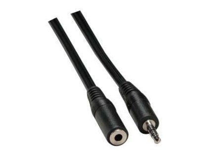 Prodlužovací audio kabel Jack (3.5mm) samec - Jack (3.5mm) samice, 5m, černá