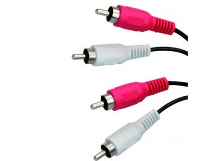 Audio kabel 2x Cinch samec - 2x Cinch samec, 0.5m, černá
