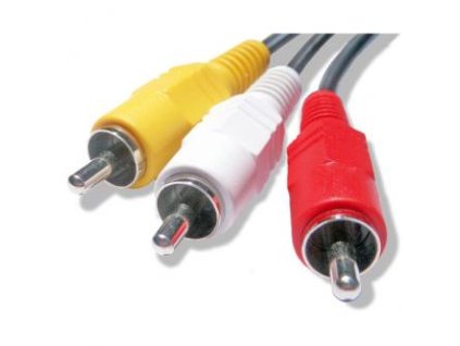 Video kabel 3x CINCH samec - 3x CINCH samec, 2m, černá