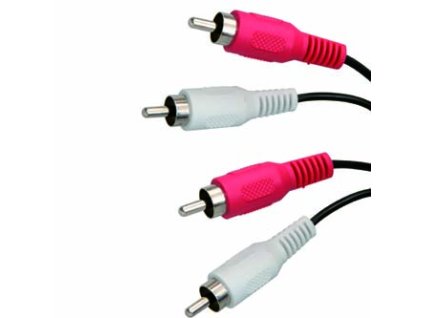 Audio kabel 2x CINCH samec - 2x CINCH samec, 5m, černá