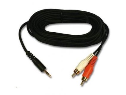 Audio kabel Jack (3.5mm) samec - 2x CINCH samec, 10m, černá