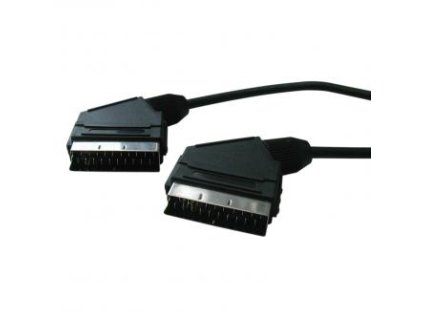 Video kabel SCART samec - SCART samec, 5m, černá