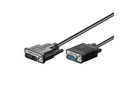 Video kabel DVI (12+5) samec - VGA (D-sub) samec, 2m, černý