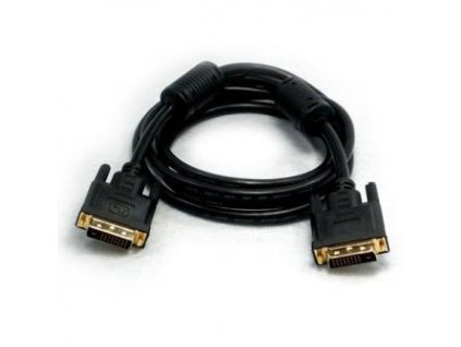 Video kabel DVI (24+1) samec - DVI (24+1) samec, Dual link, 20m, zlacené konektory, stíněný, černá