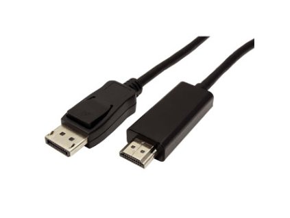 Video kabel DisplayPort samec - HDMI samec, 1m, černá