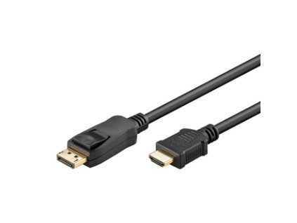 Video kabel DisplayPort samec - HDMI samec, 2m, černá