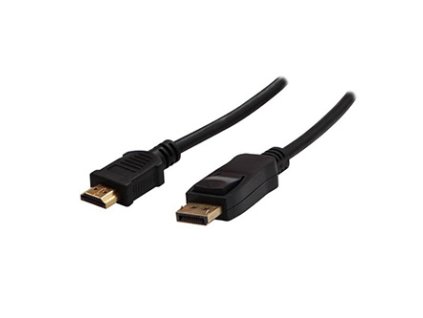 Video kabel DisplayPort samec - HDMI samec, 5m, černá, Logo blistr