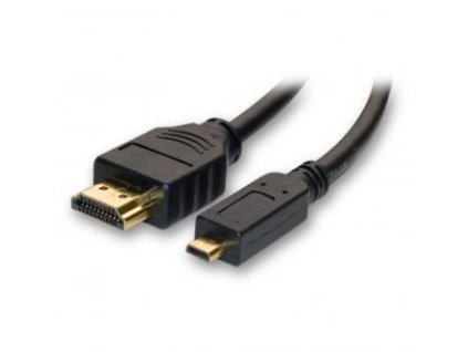 Video kabel micro HDMI samec - HDMI samec, HDMI 1.4 - High Speed with Ethernet, 1m, černá
