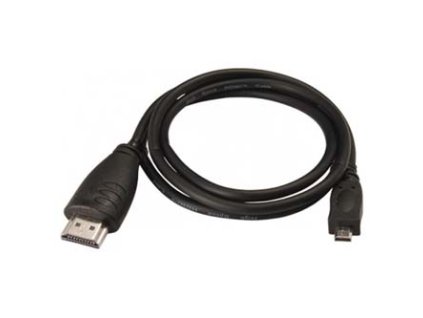 Video kabel micro HDMI samec - HDMI samec, HDMI 1.4 - High Speed with Ethernet, 2m, černý