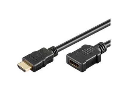 Prodlužovací video kabel HDMI samec - HDMI samice, HDMI 1.4 - High Speed with Ethernet, 5m, pozlacené konektory, černý